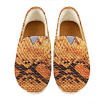 Orange Snakeskin Print Casual Shoes
