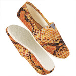 Orange Snakeskin Print Casual Shoes
