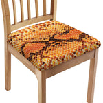 Orange Snakeskin Print Chair Cushion Cover