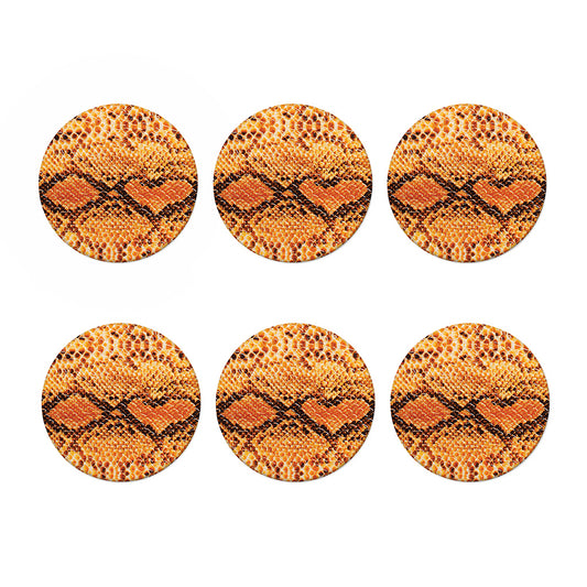 Orange Snakeskin Print Coaster Set