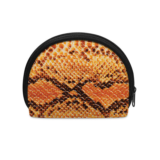 Orange Snakeskin Print Coin Purse