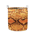 Orange Snakeskin Print Collapsible Laundry Basket