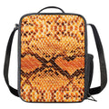 Orange Snakeskin Print Crossbody Lunch Bag