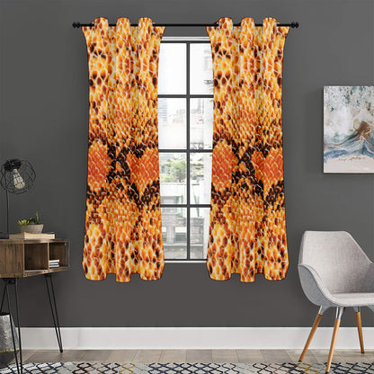 Orange Snakeskin Print Curtain