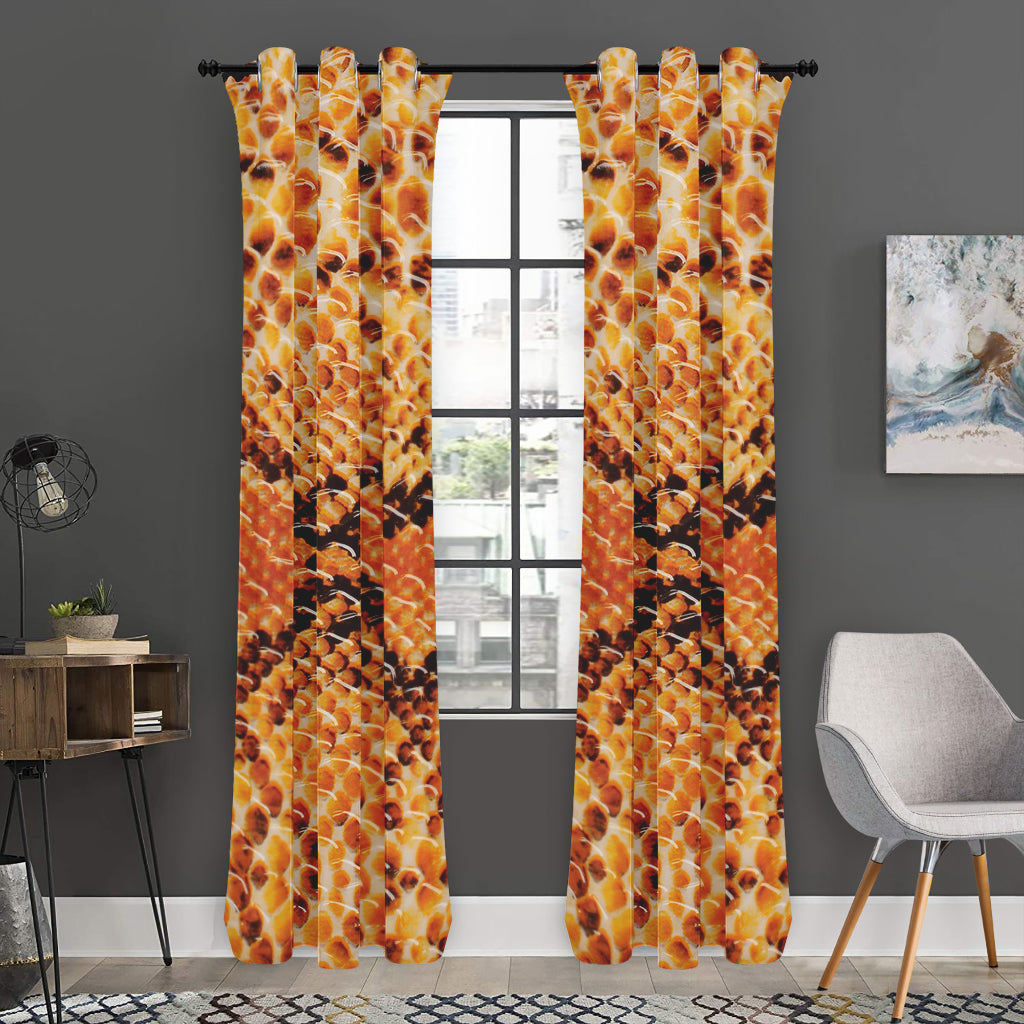 Orange Snakeskin Print Curtain