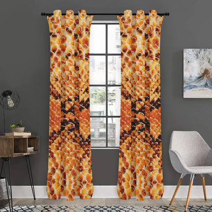 Orange Snakeskin Print Curtain