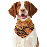 Orange Snakeskin Print Dog Bandana