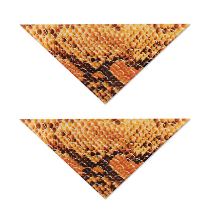 Orange Snakeskin Print Dog Bandana
