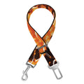 Orange Snakeskin Print Dog Seat Belt