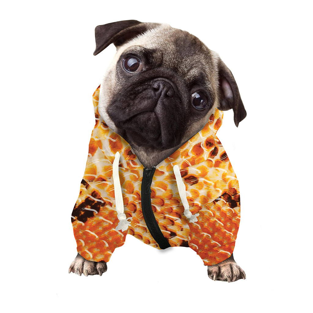 Orange Snakeskin Print Dog Zip Up Hoodie