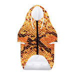 Orange Snakeskin Print Dog Zip Up Hoodie