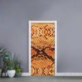 Orange Snakeskin Print Door Sticker