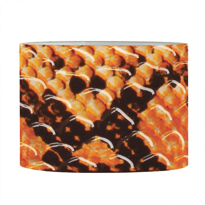 Orange Snakeskin Print Drum Lamp Shade