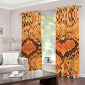 Orange Snakeskin Print Extra Wide Grommet Curtains