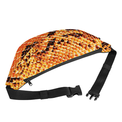 Orange Snakeskin Print Fanny Pack