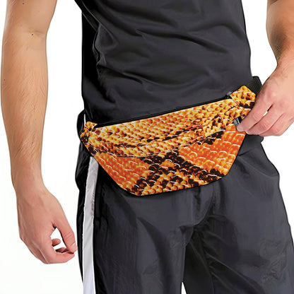 Orange Snakeskin Print Fanny Pack