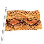 Orange Snakeskin Print Flag