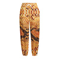 Orange Snakeskin Print Fleece Lined Knit Pants