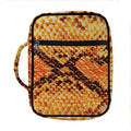Orange Snakeskin Print Front Pocket Bible Bag