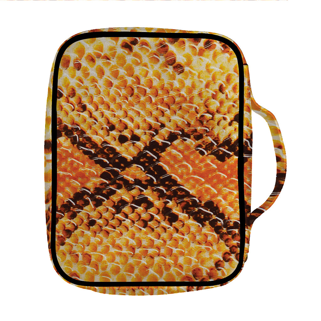 Orange Snakeskin Print Front Pocket Bible Bag