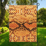 Orange Snakeskin Print Garden Flag
