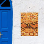 Orange Snakeskin Print Garden Flag