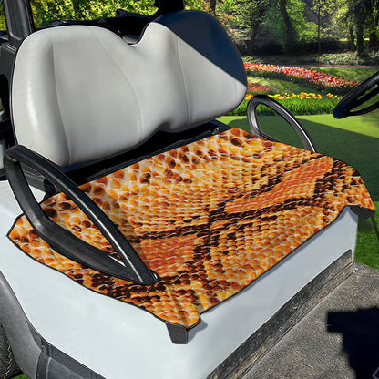 Orange Snakeskin Print Golf Cart Seat Cover