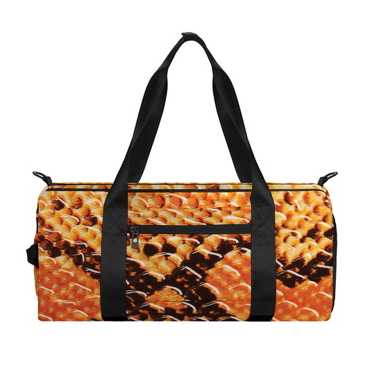 Orange Snakeskin Print Gym Bag