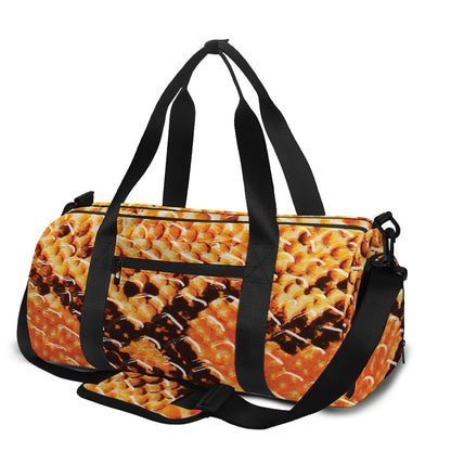 Orange Snakeskin Print Gym Bag