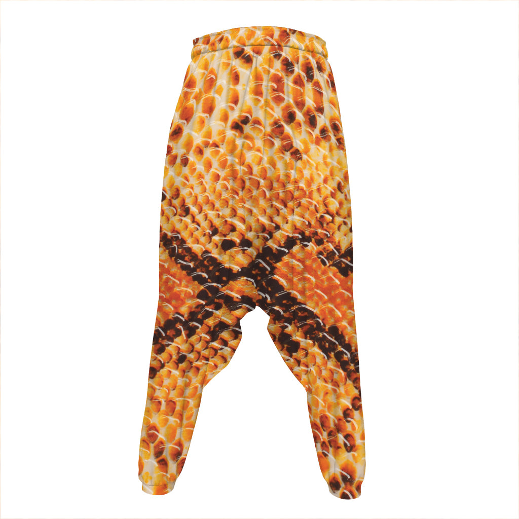 Orange Snakeskin Print Hammer Pants