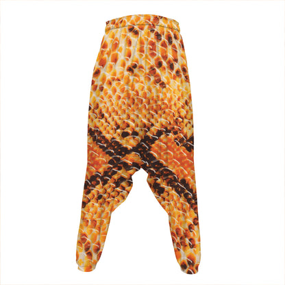 Orange Snakeskin Print Hammer Pants