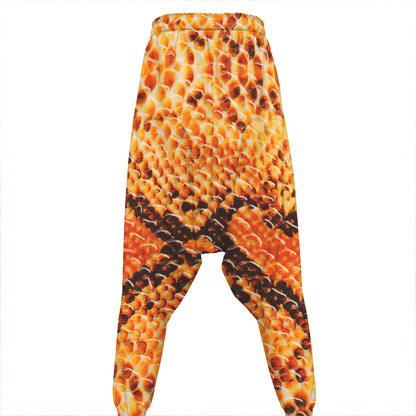 Orange Snakeskin Print Hammer Pants