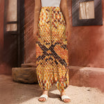 Orange Snakeskin Print Harem Pants
