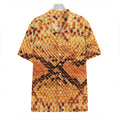 Orange Snakeskin Print Hawaiian Shirt
