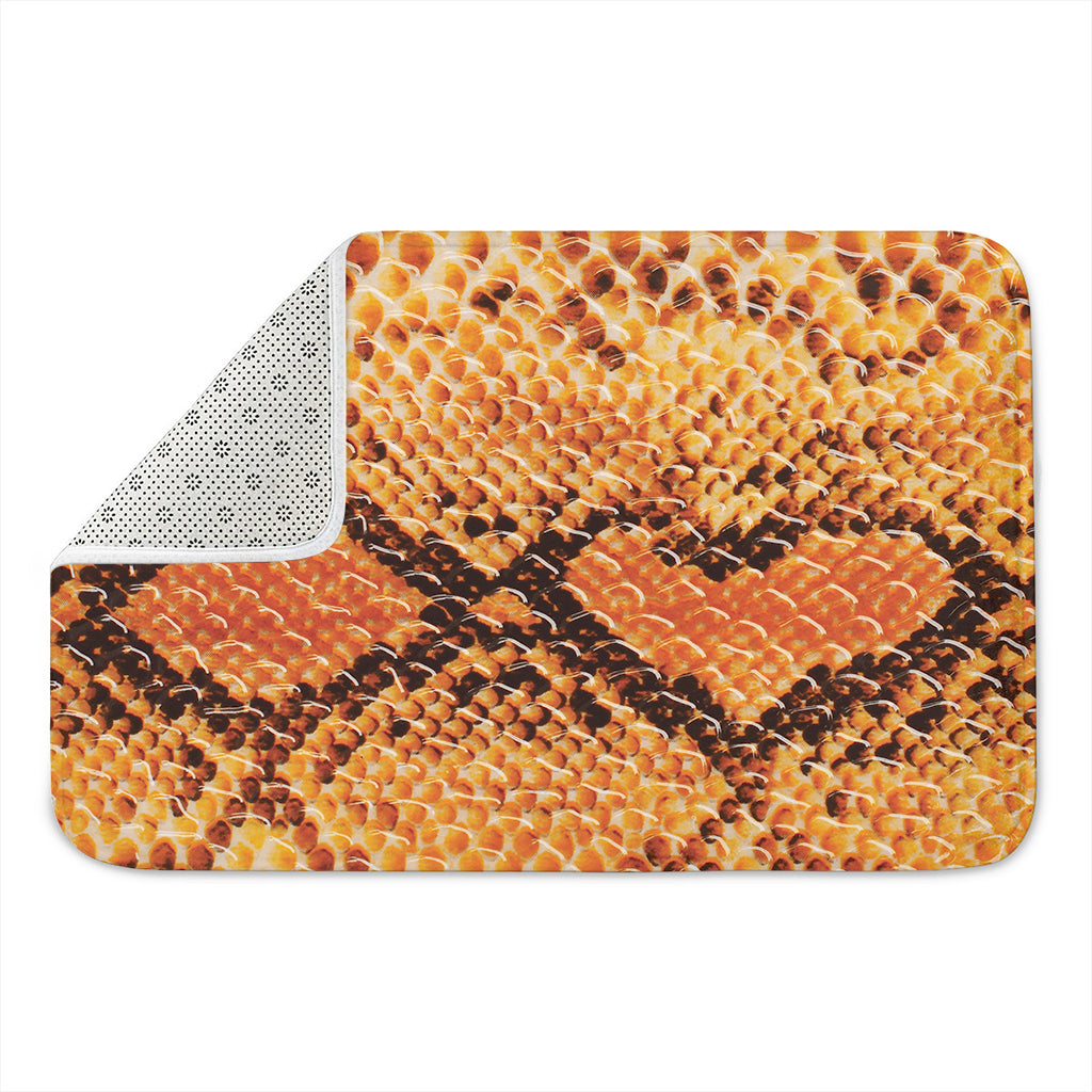 Orange Snakeskin Print Indoor Door Mat