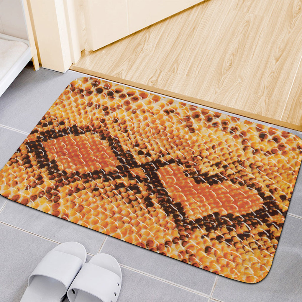 Orange Snakeskin Print Indoor Door Mat