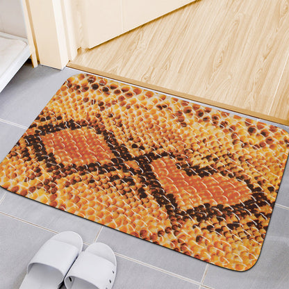 Orange Snakeskin Print Indoor Door Mat