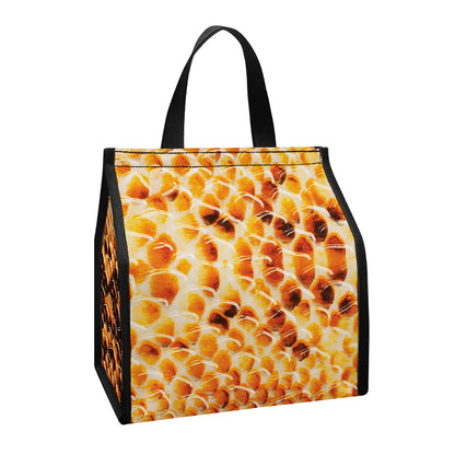 Orange Snakeskin Print Insulated Lunch Tote