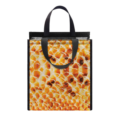 Orange Snakeskin Print Insulated Lunch Tote