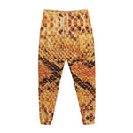Orange Snakeskin Print Jogger Pants
