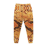 Orange Snakeskin Print Jogger Pants