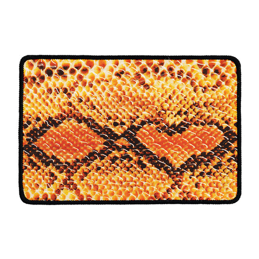 Orange Snakeskin Print Kitchen Mat