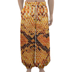 Orange Snakeskin Print Lantern Pants
