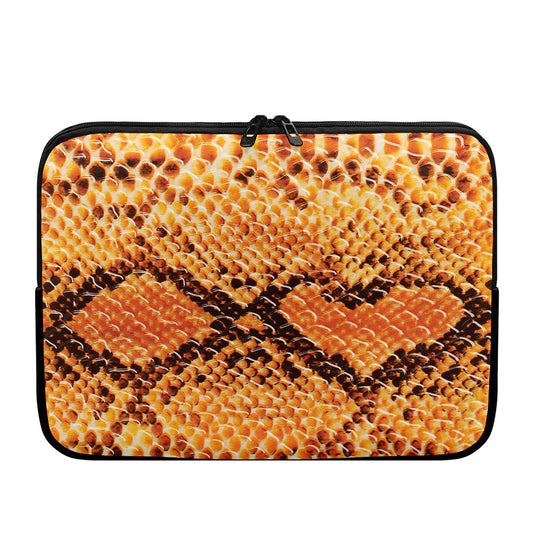 Orange Snakeskin Print Laptop Sleeve