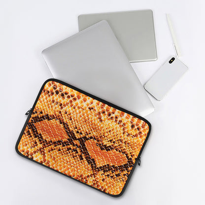 Orange Snakeskin Print Laptop Sleeve