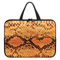 Orange Snakeskin Print Laptop Sleeve With Handle