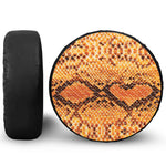 Orange Snakeskin Print Leather Spare Tire Cover
