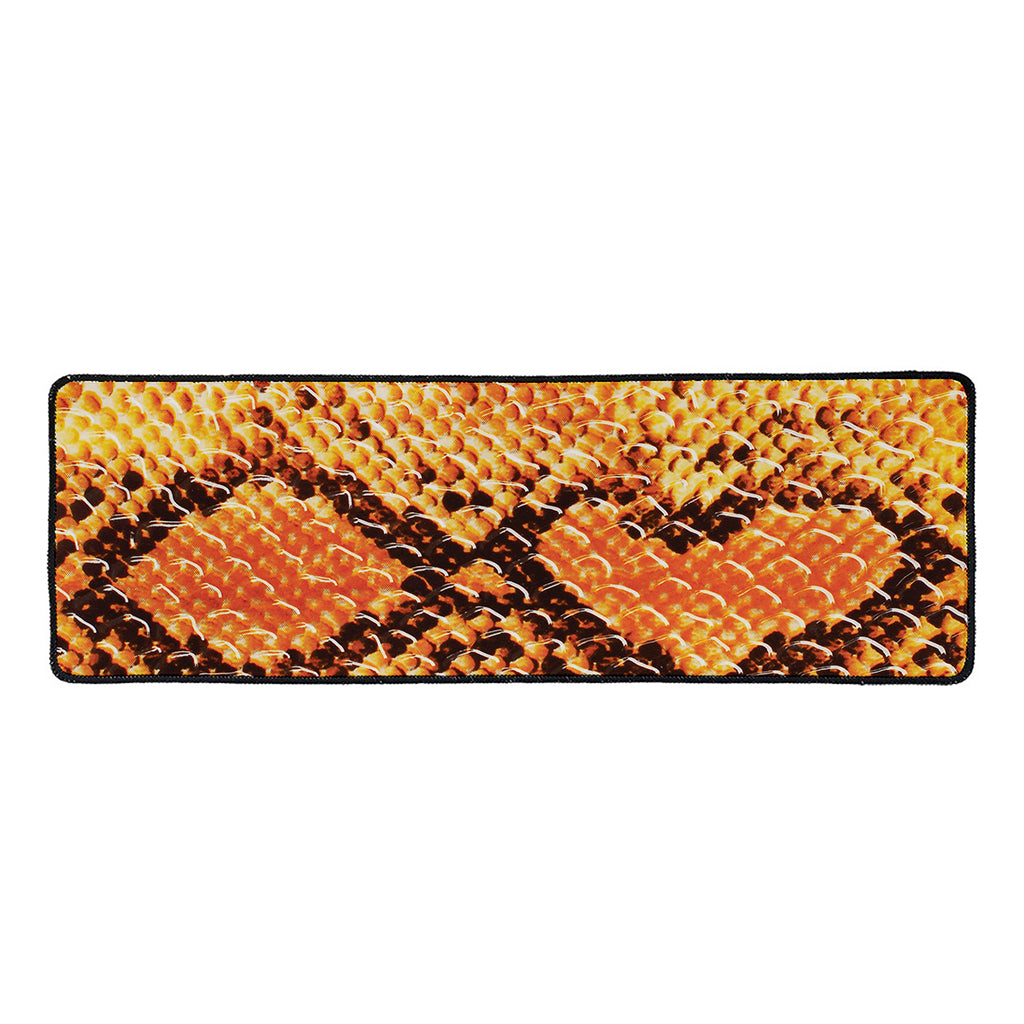 Orange Snakeskin Print Long Kitchen Mat
