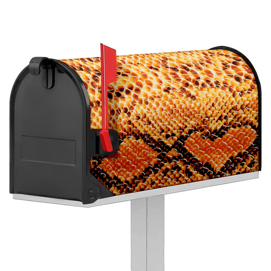Orange Snakeskin Print Mailbox Cover