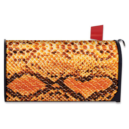 Orange Snakeskin Print Mailbox Cover